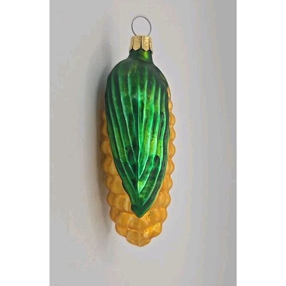 Vintage Pier 1 Corn Cob Blown Glass Christmas 4" Ornament U313 a - Picture 4 of 4